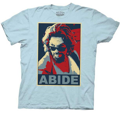 Big Lebowski- Abide on a light blue shirt