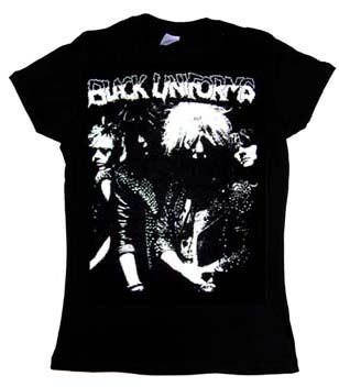 Black Uniforms- Band Pic on a black girls fitted shirt