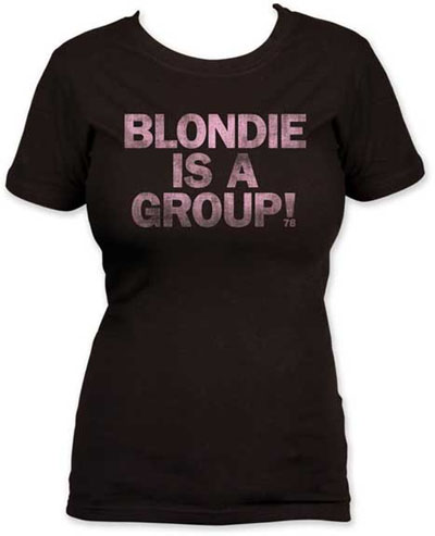 Blondie- Is A Group! on a black girls fitted shirt