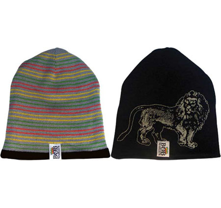 Bob Marley- Stripes/Lion reversable beanie