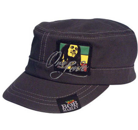 Bob Marley- One Love on charcoal LADIES cadet hat