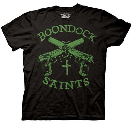 Boondock Saints- Guns And Rosary on a black shirt