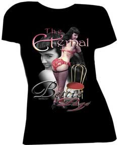 Bettie Page- The Eternal Bettie Page on a black girls fitted shirt