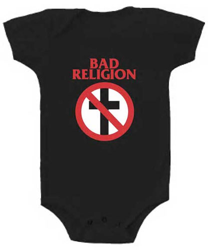 Bad Religion- Cross Buster on a black onesie (S: 3-6m, M: 6-12m, L: 12-18m, XL: 18-24m)