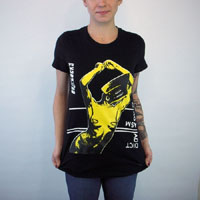 Buzzcocks- Orgasm Addict (Yellow Girl) on a black girls fitted shirt
