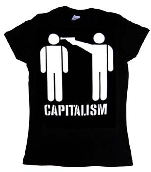 Capitalism on a black girls fitted shirt