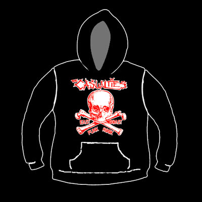 Casualties- East Coast Punk Rock on a black hooded sweatshirt