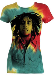 Bob Marley- Picture on a Tie-Dye girls fitted shirt