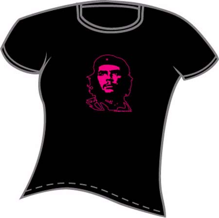Che Guevara- Pink Face on a black baby doll shirt (Sale price!)