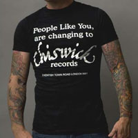 Chiswick Records- People Like You Are Changing To... on a black slim fit shirt
