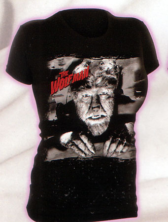 Wolfman- Face & Hands on a black girls fitted shirt