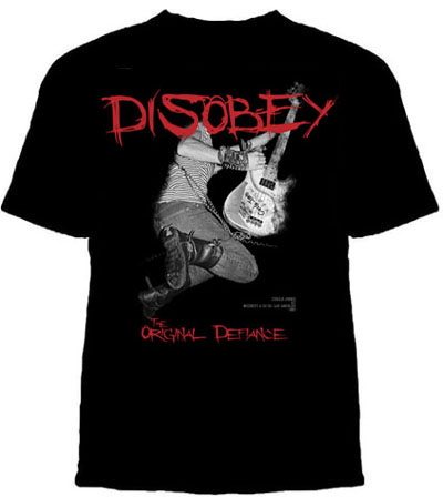 Circle Jerks- Disobey on a black shirt