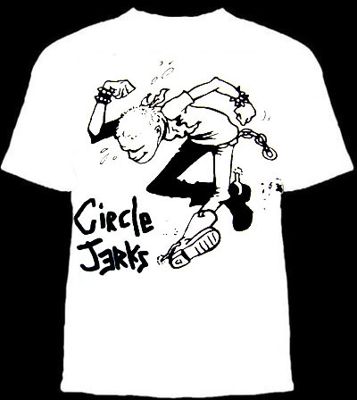 Circle Jerks- Skanking Guy (Large Print) on a white shirt