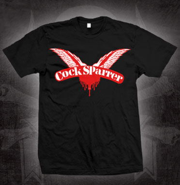 Cock Sparrer- Wings Logo on a black shirt 