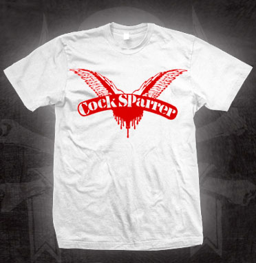 Cock Sparrer- Wings Logo on a white shirt 