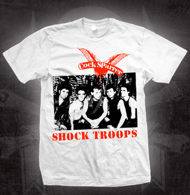 Cock Sparrer- Shock Troops on a white shirt  