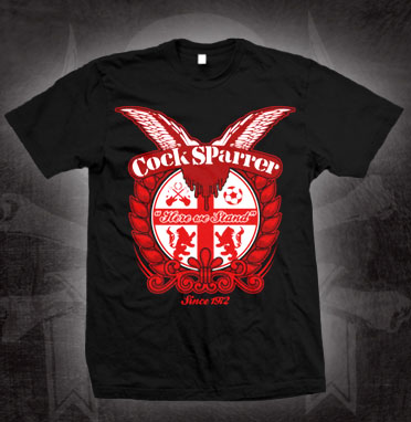 Cock Sparrer- Here We Stand (Since 1972) on a black shirt