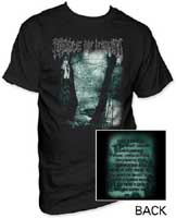 Cradle Of Filth- Dusk Is Unveiled on front, Lyrics on back on a black shirt