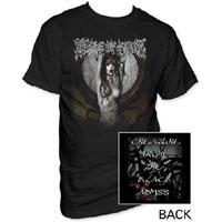 Cradle Of Filth- White Logo & Naked Girl on front, Creature From The Black Abyss on back on a black shirt