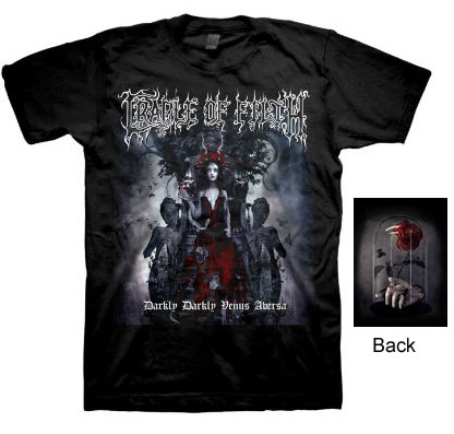 Cradle Of Filth- Darkly Darkly Venus Abersa on front, Rose on back on a black shirt (Sale price!)