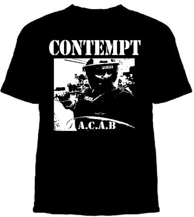 Contempt- A.C.A.B. on a black shirt