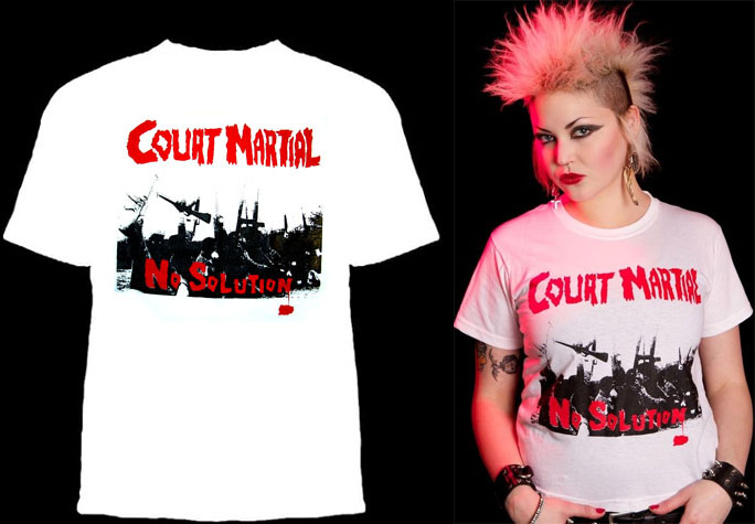 Court Martial- No Solution on a white shirt
