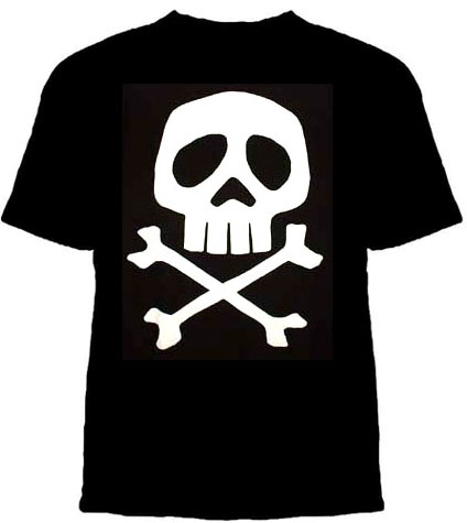Captain Harlock Skull And Crossbones on a black shirt (The shirt Danzig used to wear with the Misfits!)