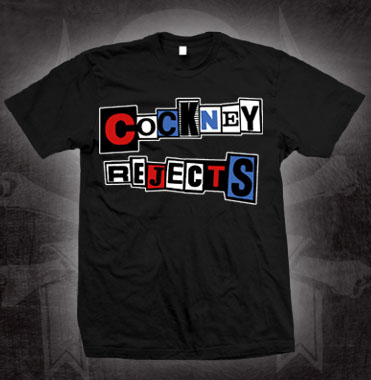 Cockney Rejects- Logo on a black shirt