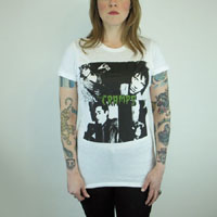 Cramps- Faces on a white girls fitted shirt