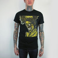 Cramps- Bad Music Zombie on a black slim fit shirt