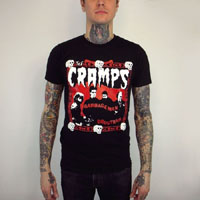 Cramps- Garbageman on a black slim fit shirt