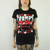Cramps- Garbageman on a black girls fitted shirt