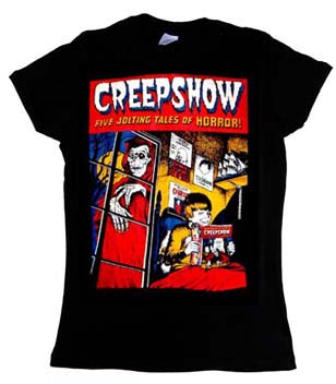 Creepshow- Five Jolting Tales Of Horror! on a black girls fitted shirt
