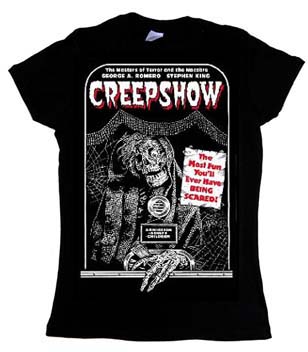 Creepshow- Ticketholder on a black girls fitted shirt