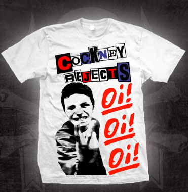 Cockney Rejects- Oi Oi Oi on a white shirt