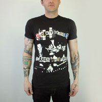 Cockney Rejects- Flares N Slippers on a black slim fit shirt
