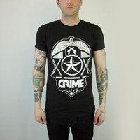 Crime- Shield on a black slim fit shirt