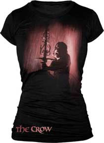 Crow- Rain on a black girls fitted shirt