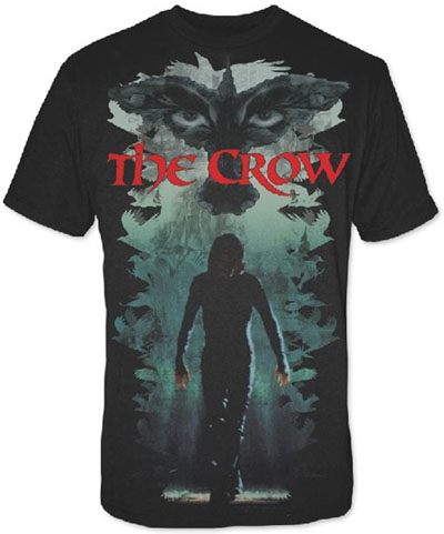 Crow- Flock on a black shirt