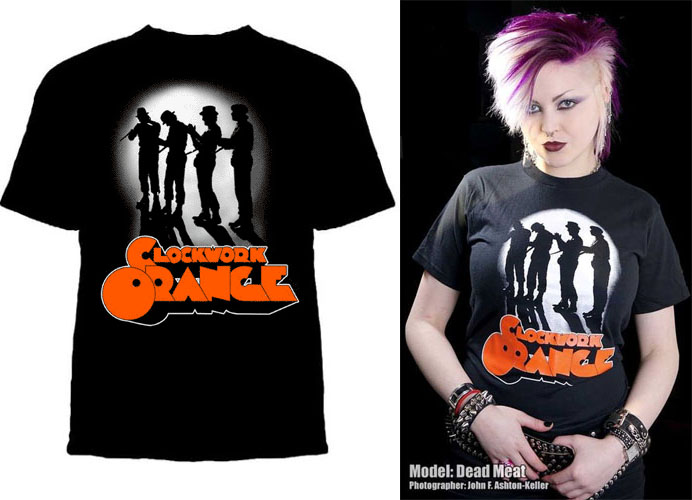 Clockwork Orange- Tunnel Clap on a black shirt