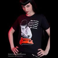 Clockwork Orange- Come With Uncle on a black shirt