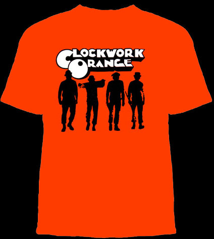 Clockwork Orange- Logo & Droogs on an orange shirt