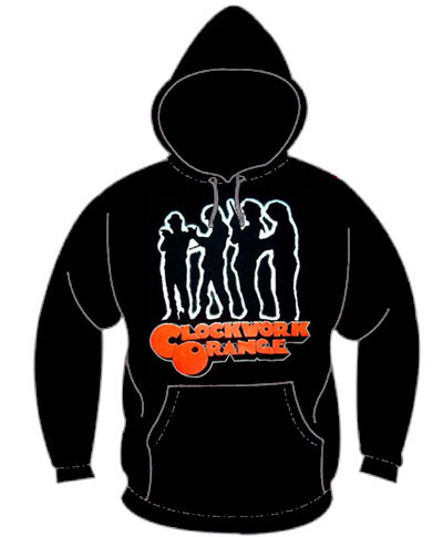 Clockwork Orange- Silhouette on a black hooded sweatshirt