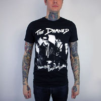 Damned- Young Hot Loud And Stiff on a black slim fit shirt