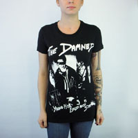 Damned- Young Hot Loud And Stiff on a black girls fitted shirt