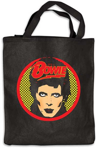David Bowie- Face on a black tote bag