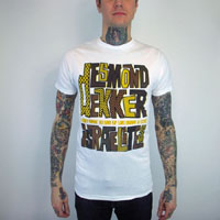 Desmond Dekker- I Don't Want To End Up Like Bonnie & Clyde on a white slim fit shirt