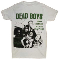 Dead Boys- 3rd Generation Nation on a white slim fit shirt