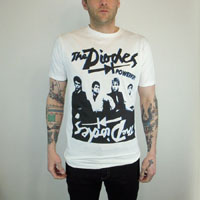 Diodes- Power Pop! on a white slim fit shirt
