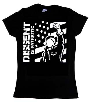 Dissent Is Patriotic on a black girls fitted shirt